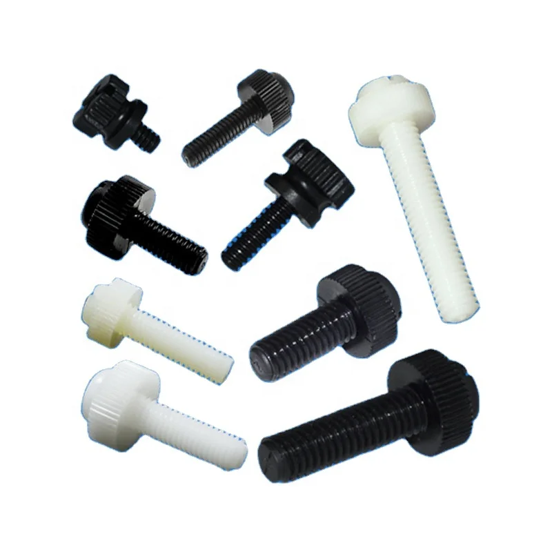 Metric M4 M5 M6 Thread Nylon Plastic Knurled Thumb Bolt Flat Round Head Screw Fasteners Lighter Than Metal Nails, And Insulated