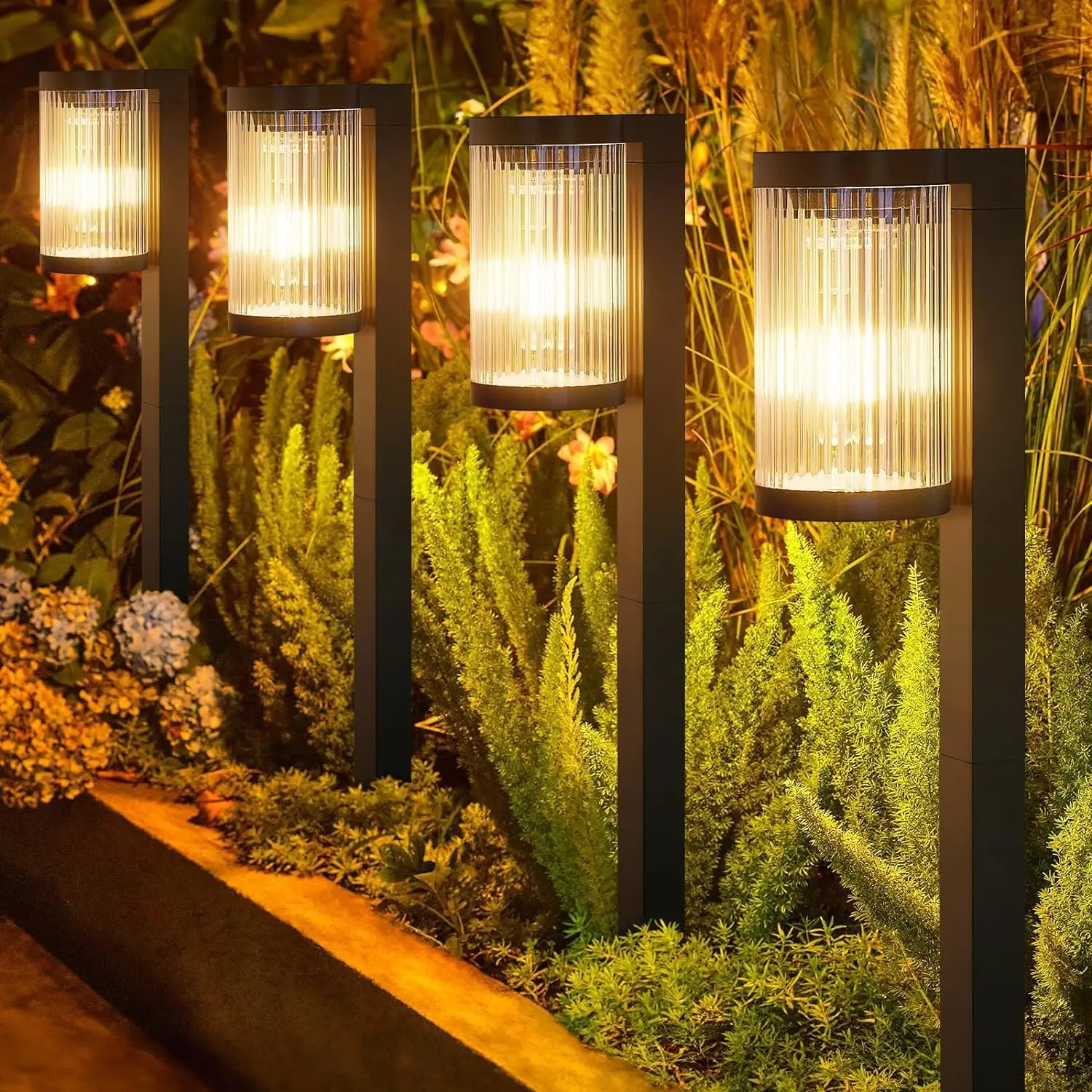 Solar Garden Lights Outdoor Decorative Waterproof Solar Pathway Lights Outdoor for Yard Landscape Path Walkway Decoration