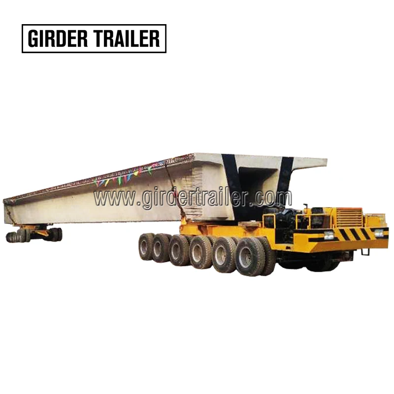 120tons capacity 4 axles T section long beam bridge transporting hydraulic dolly girder transporter semi trailer for sale