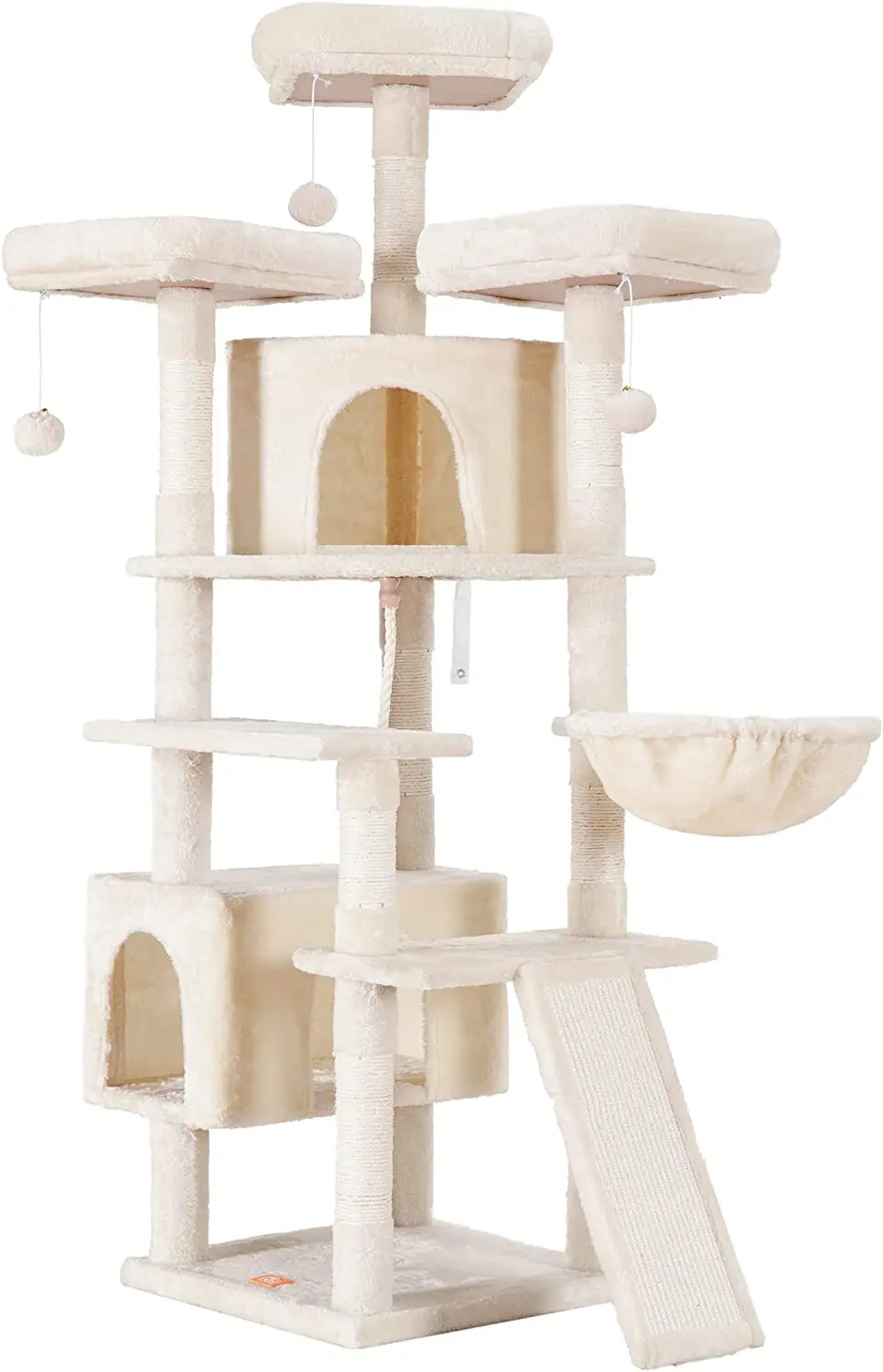 Cat Tree Large Cat Tower for Indoor Cats ,Multi-Level Cat Furniture Condo for Cats with 3 Padded Plush Perch, Cozy Basket