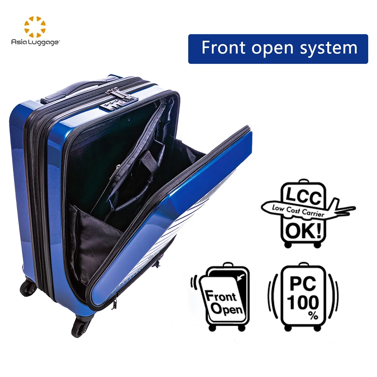 New fashion lightweight pc luggage trolley suitcase 14 inch  travel luggage with laptop bag