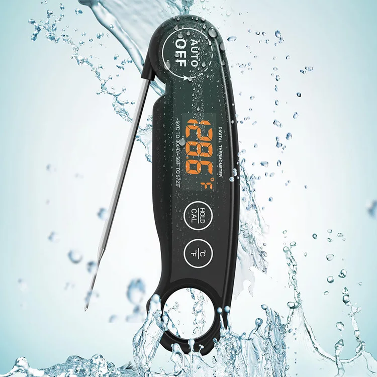 Rechargeable Digital Waterproof Folding Probe Instant Read Meat Thermometers For Cooking with USB Charging Port