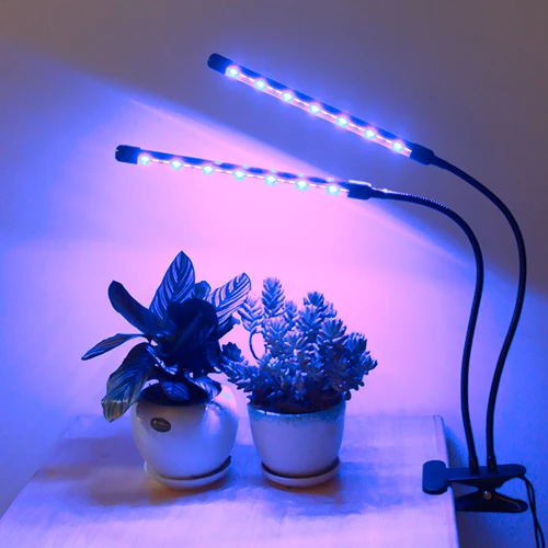Liweida 630nm 450nm desktop red blue indoor plants led grow light lamp dimmer and timer flexible clip for houseplants