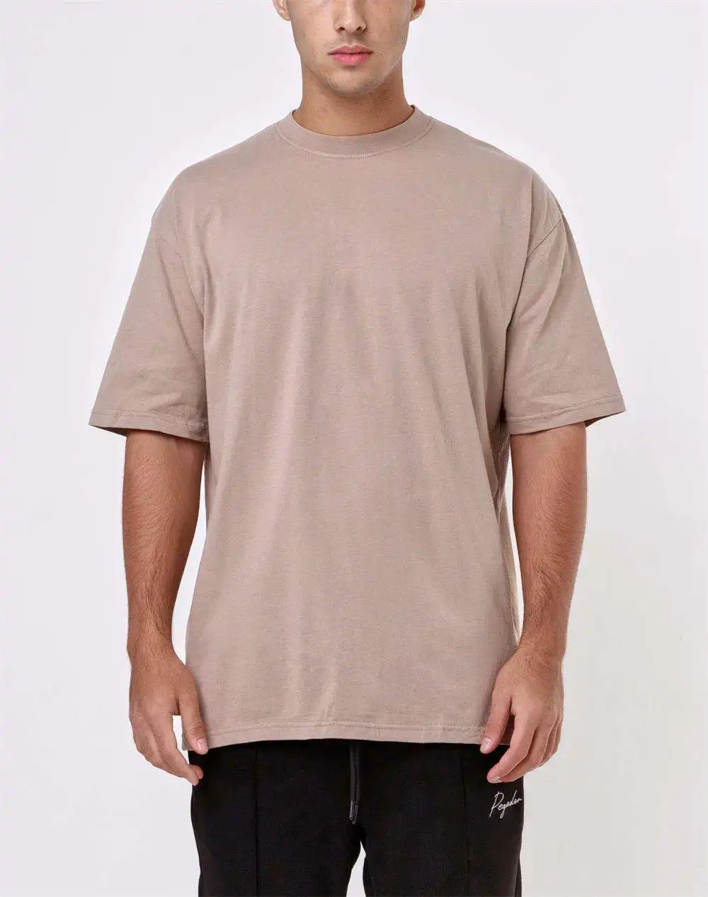Customize Black Streetwear Letters Screen Printing T-shirt Organic Cotton Graphic Heavyweight Slim Fit T Shirts For Men