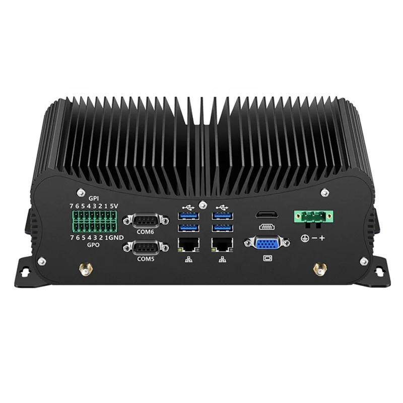 9V-36V i7 8550U 8569U Mini ITX PC Rugged Industrial Fanless Barebone 2 LAN Micro Computer Portable Server Workstation RS485 GPIO
