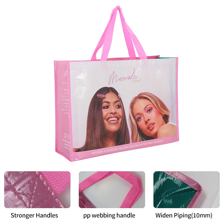 Горячая Распродажа, Пользовательский логотип, переработанная сумка для покупок rPET, многоразовая водонепроницаемая сумка-тоут, экологически чистая продуктовая сумка из переработанного пластика