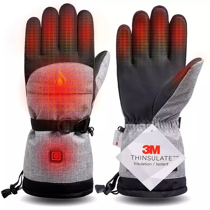 New electric heated gloves rechargeable battery powered hand warm gloves for snowboarding