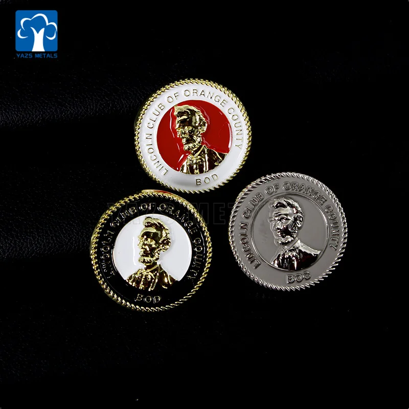 Factory Wholesales customized made soft Enamel coin eagle wolf shaped die casting souvenir metal old antique coins