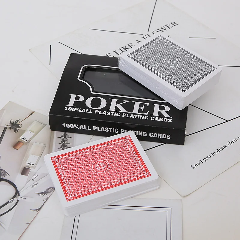 Wholesale Custom Print Plastic Pvc Durable Waterproof Plastic Playing Cards big characters Texas  Poker Cards With Custom Box