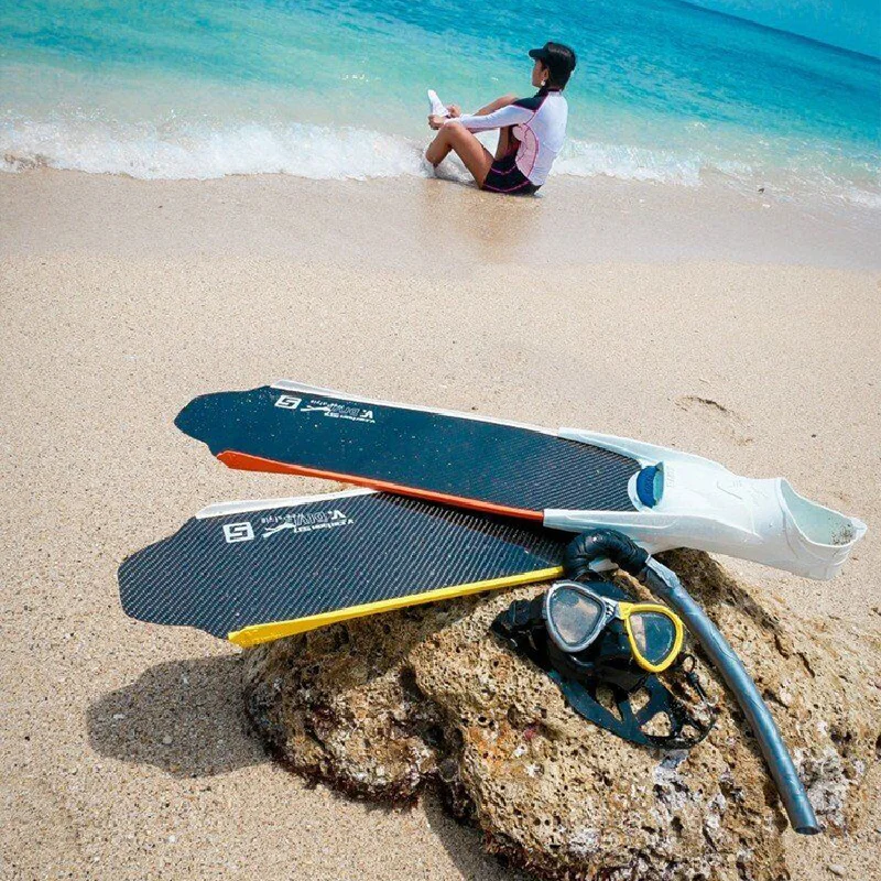 Taiwan imported F937S pure carbon fiber fins vdive professional lightweight version free diving snorkeling diving universal
