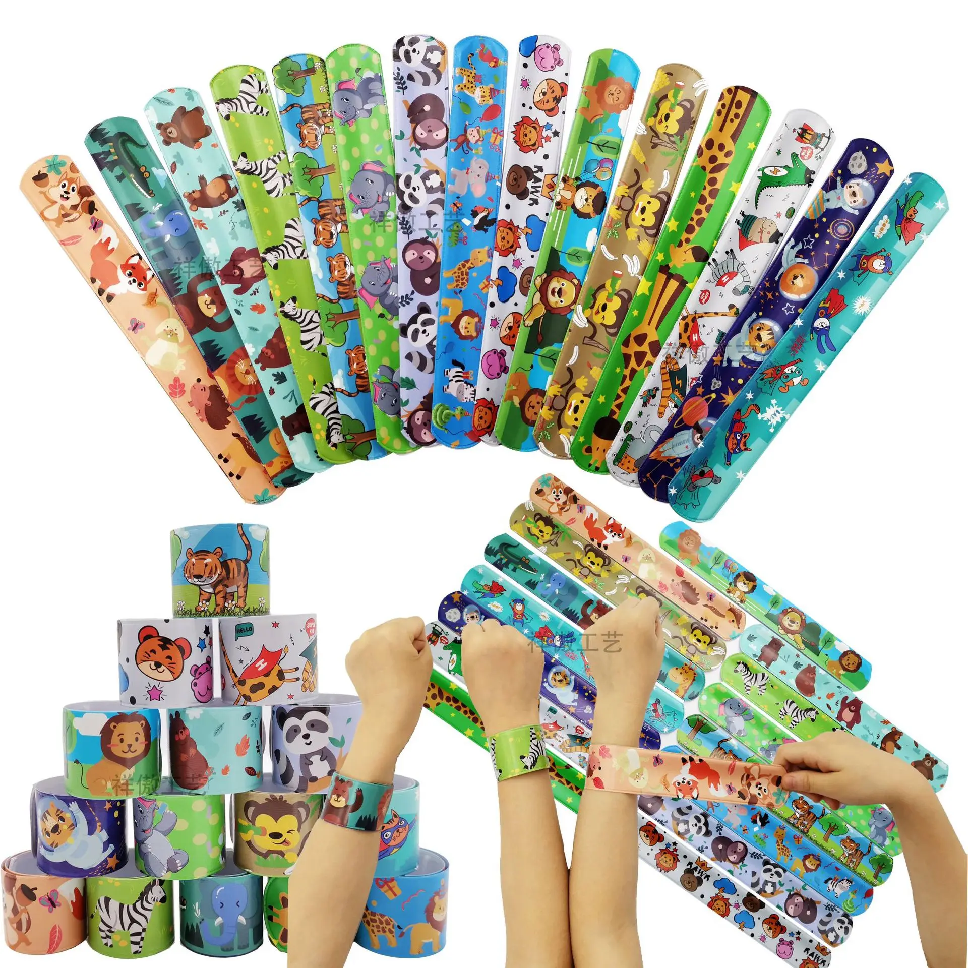 Slap Circle Bracelet Kids Slap Circle Party Wristband Popular Cartoon Bracelet