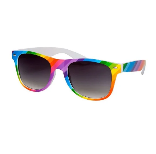 Hot Cheap Color Run Sun Glasses OEM Custom Logo Rainbow Sunglasses 2021 parent-child whole sale glasses