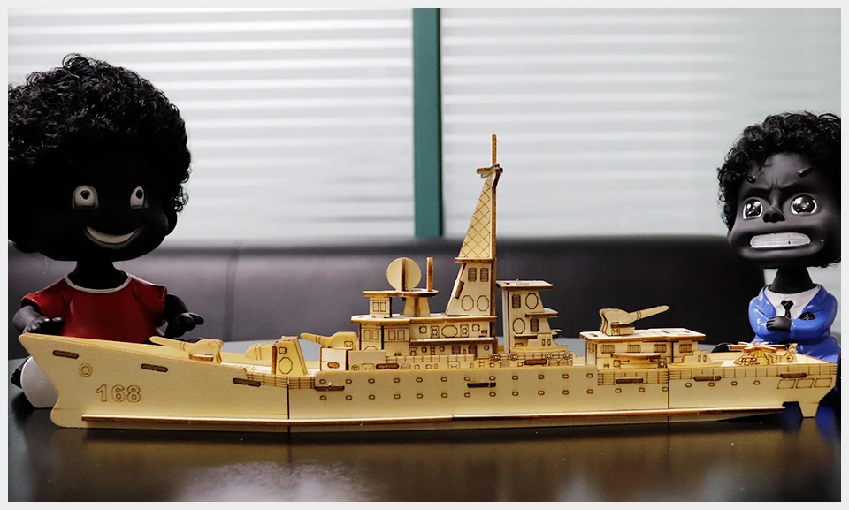 2021 сборная вручную Военная Модель 3D пазл 8 лет детская игрушка деревянный Разрушитель 3D пазл