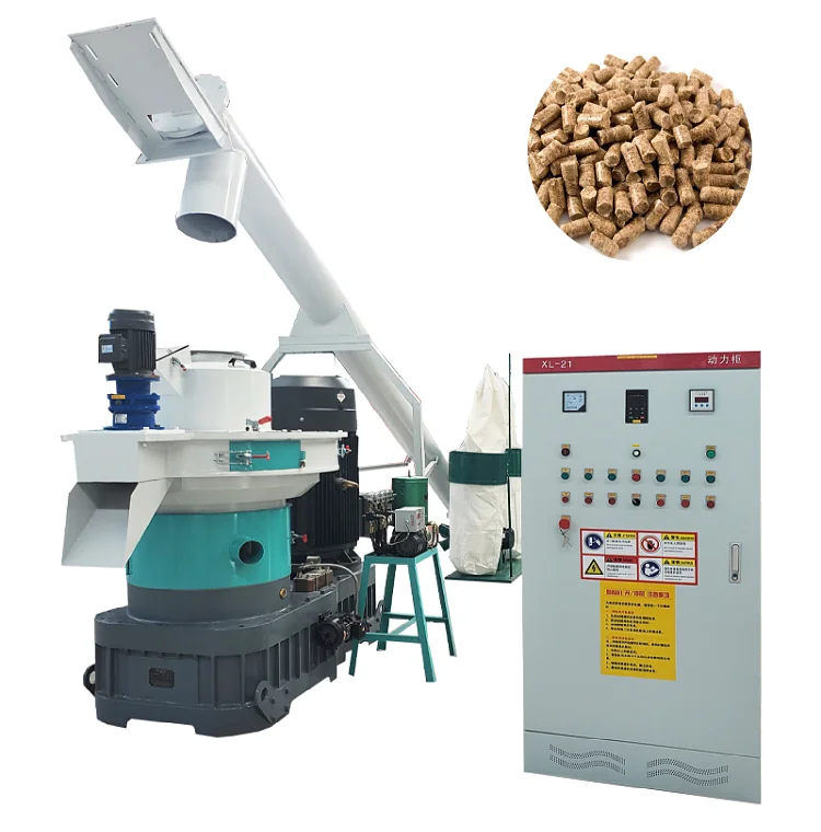 Bodhi tree catalpa eucalyptus thin wood chips 132kw in the wood processing plant ring dieindustrial wood pellet machine