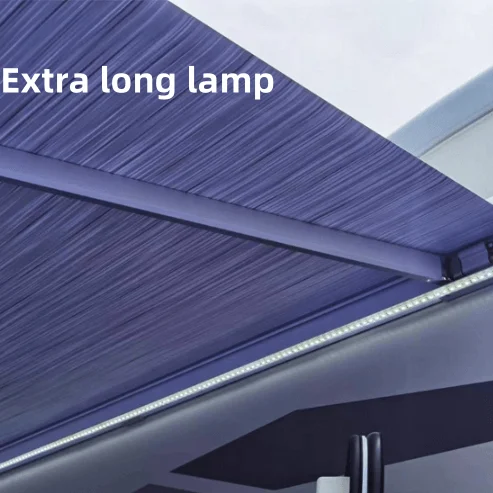 2024 New motorized good quality polyester fabric electric full cassette vehicle rv awning sun shade for camper caravan
