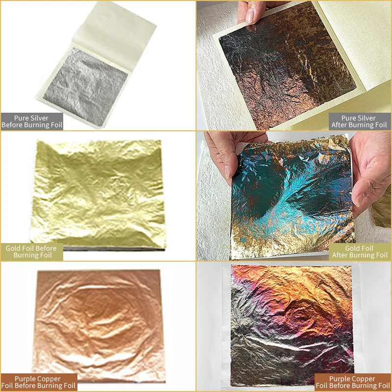 Most Popular Hot Sale Product Colorful Gold Leaf Sheet Diy Handmade Burnt Foil For Decoration