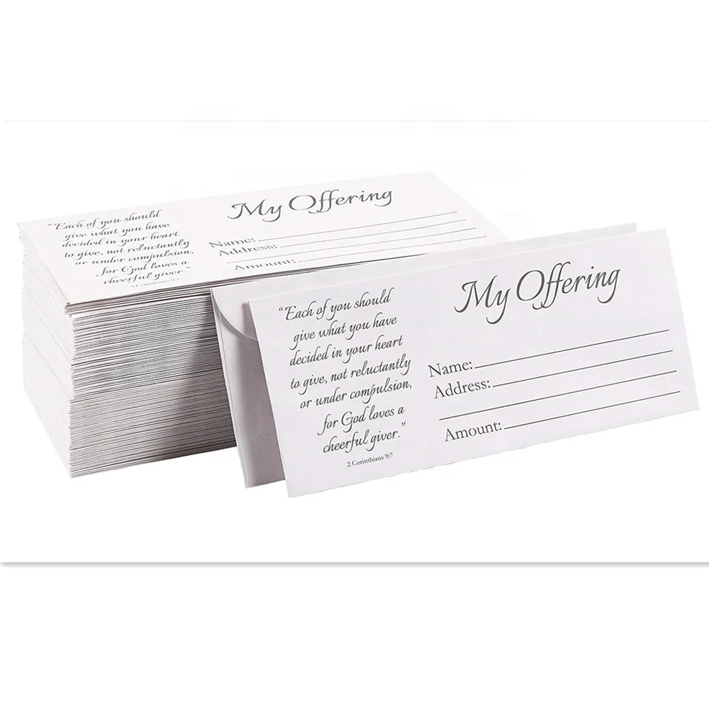 Church Offering Envelopes Tithe Envelopes for Church Offerings and Religious Occasions Square Flap Envelopes White 7x3 Inch