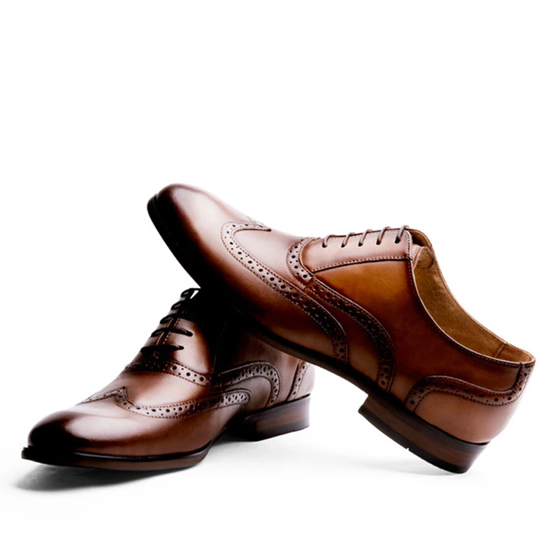 Classic  Luxury brand British Style Formal Shoes Men Dress  Leather Shoes Handmade Office Shoes