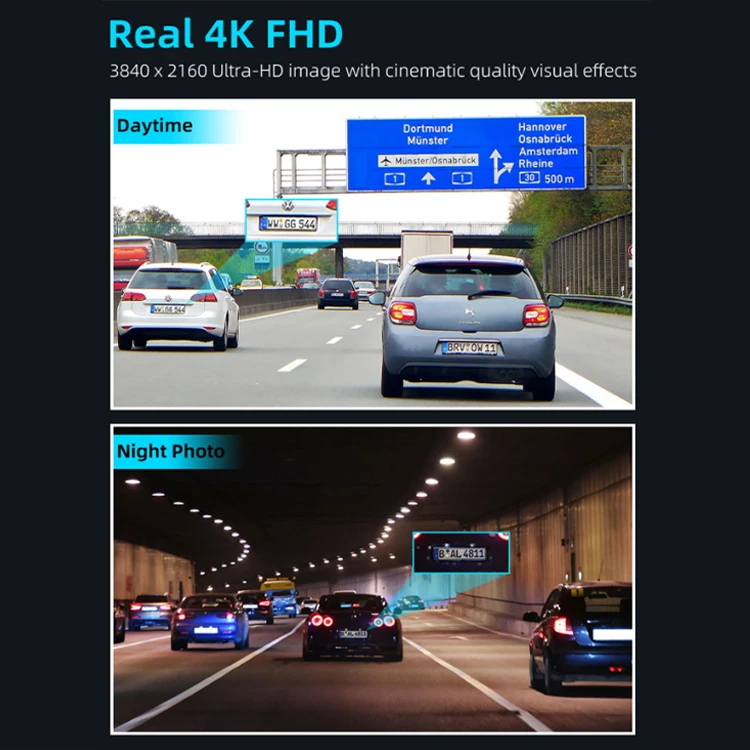 WDT V108 Dash Cam 4k Wifi Gps Tracking Dashcam Video Recorder And Radar Recording Rear Cameras With Night Vision For Peugeot Car