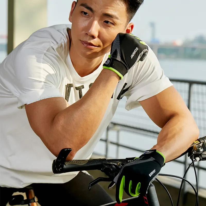 Summer outdoor sunscreen UV non-slip touch screen cycling gloves for man
