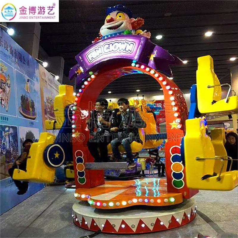 Amusement outdoor kids park equipment carnival game 360 degree rotating chair crazy circus fun clown rides swings amusement