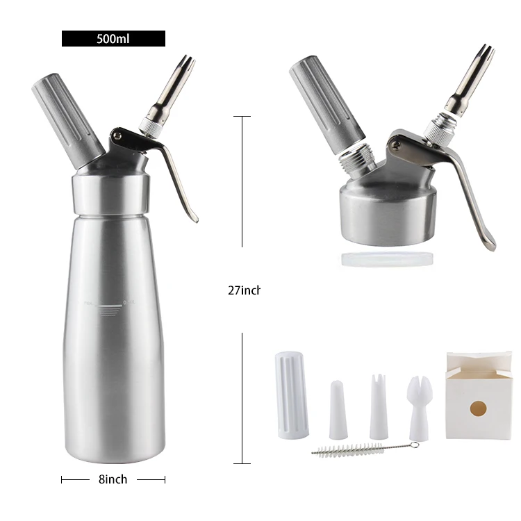 Профессиональный дозатор взбитого крема, без протечек, усиленные алюминиевые нитки для максимальной прочности и безопасности, 1 пинта, взбиватель крема