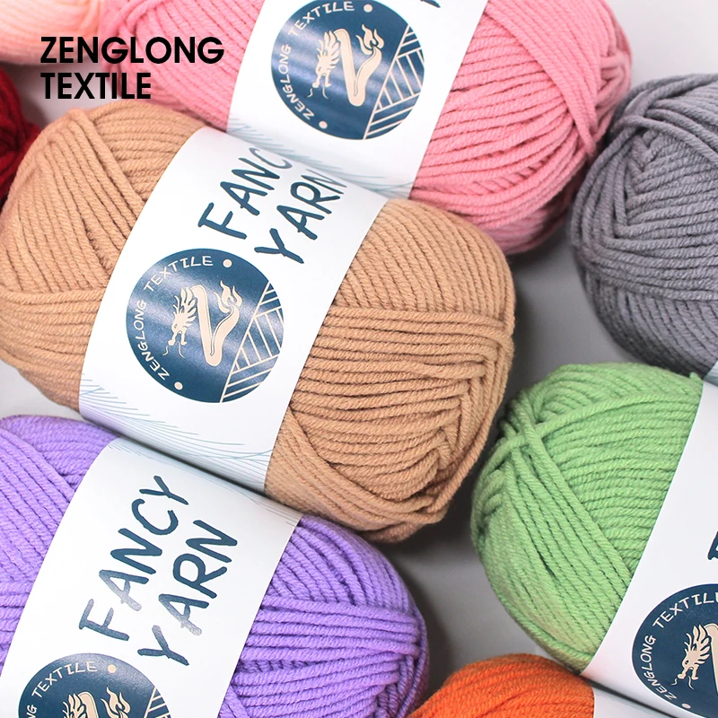  ZENGLONG текстиль oem 50 г ручная вязка шерсти крючком меланж Смешанная необычная пряжа 92 цвета 5ply молочная хлопчатобумажная для оптовой