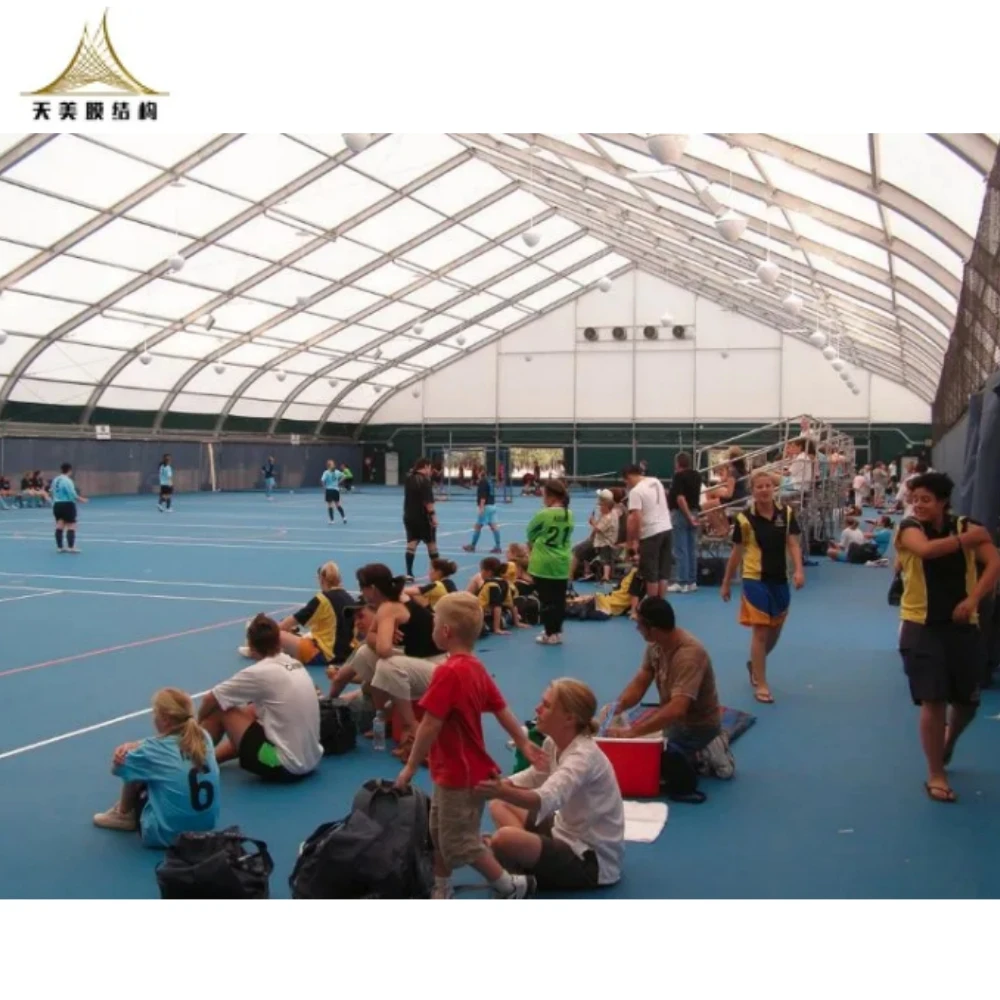 Custom 2024 New Large Aluminum Frame Curve Tent Marquee Canopy Tent for Indoor Tennis Court Roof