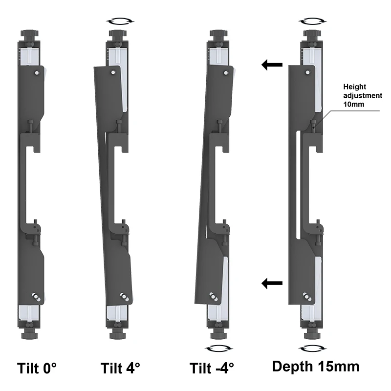 Quad Screen mobile TV Stand With Micro Adjustable Bracket Arms
