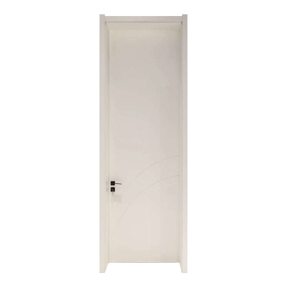 Waterproof Interior White Bedroom WPC Door PVC Wooden Door Design With Door Frame For direct sales china wholesale