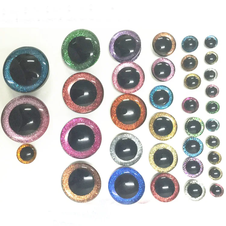 Colorful Stuffed Animal Glitter Eyes Round Crystal Eyes Glitter Nonwovens