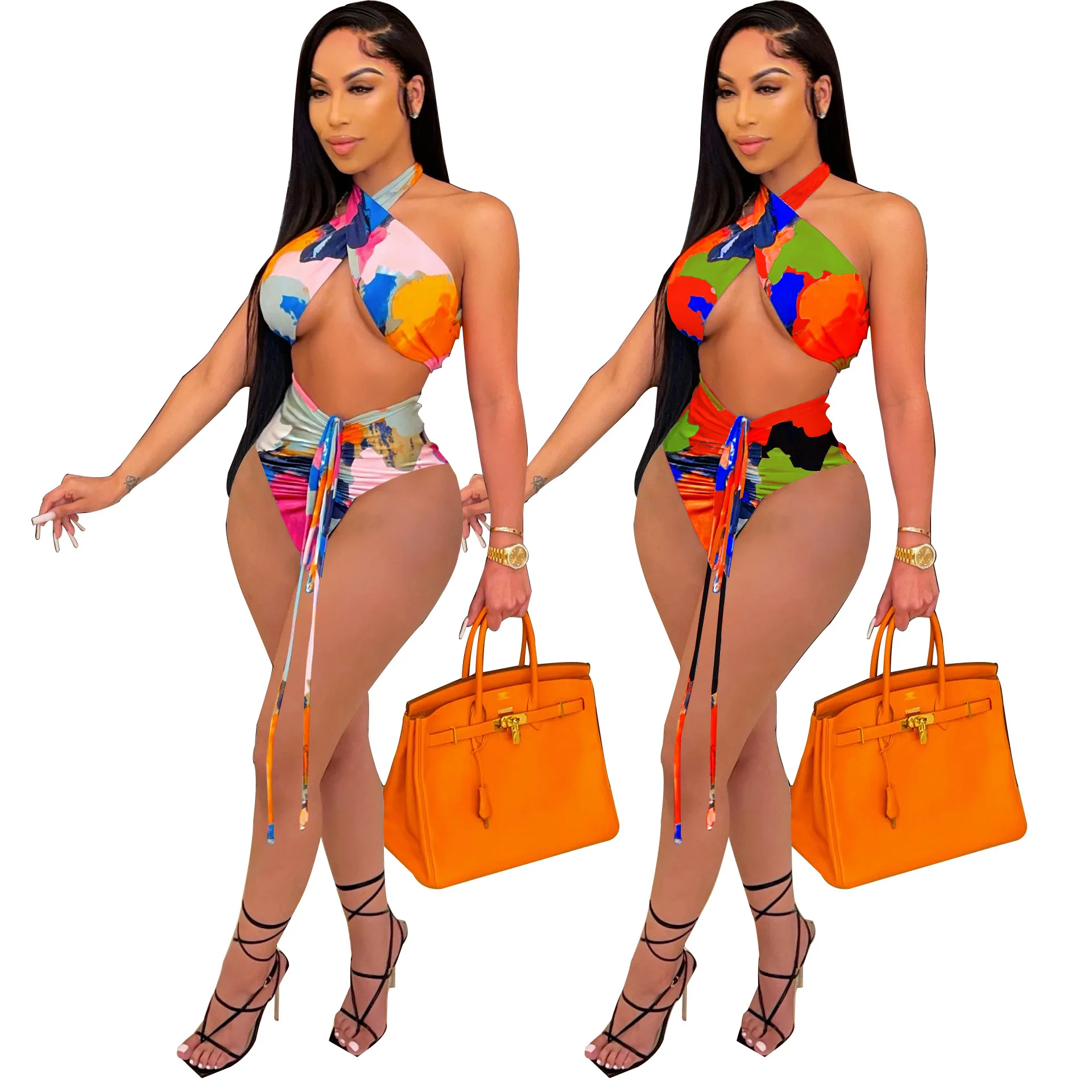 2022 New Arrivals Swimsuits Lady Tie Dye Bikini Swimwear Luxury Designer 2 Two Piece Set Swimsuit Summer Triangle Sexy Swimsuit