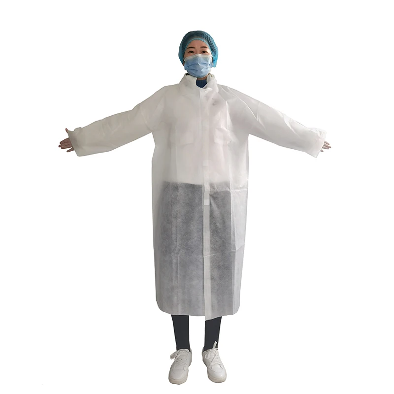 China manufacturer non woven disposable lab coat 30gsm with elastic cuff