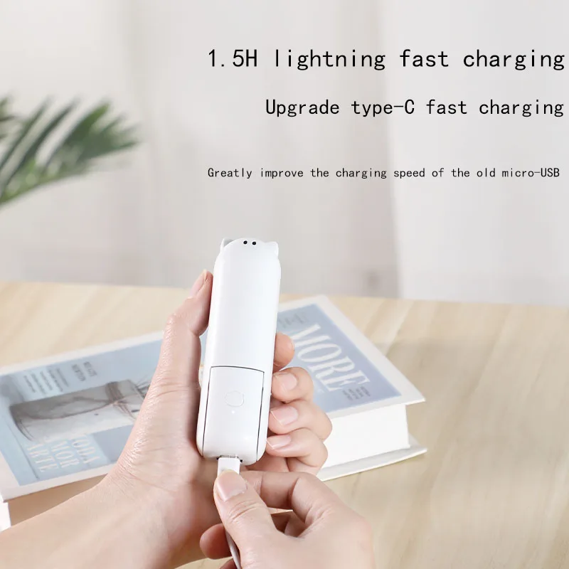 Handheld Mini Fan 2 IN 1 Hand Fan Portable USB Rechargeable Small Pocket Fan with Power Bank Flashlight Feature Travel