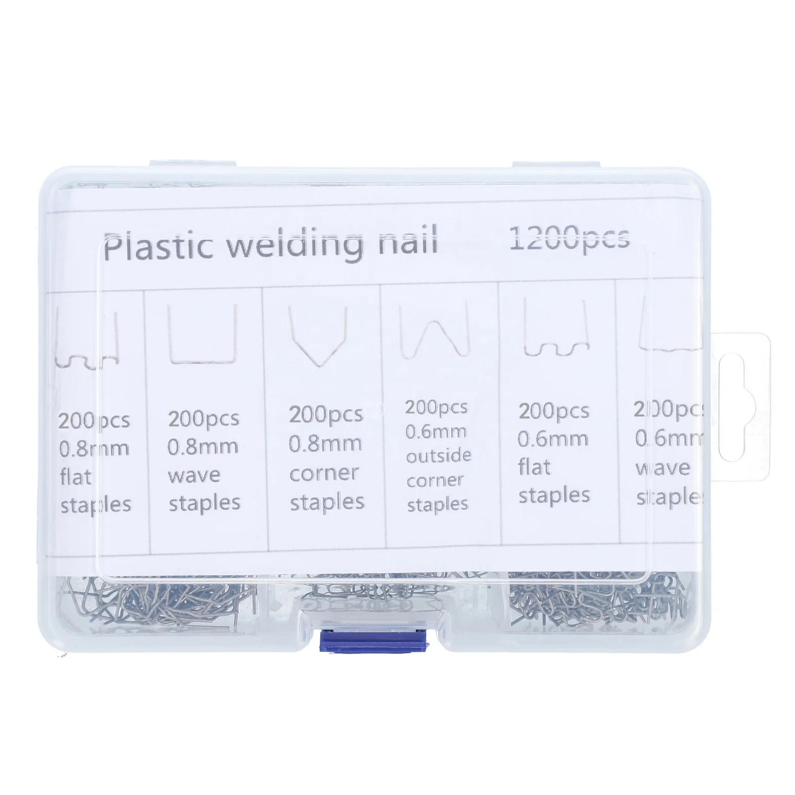 1200pcs Car Bumpers PVC Appearance Mending Repairing Plastic Welding Machine Wire Welders Studs Repairing Staples