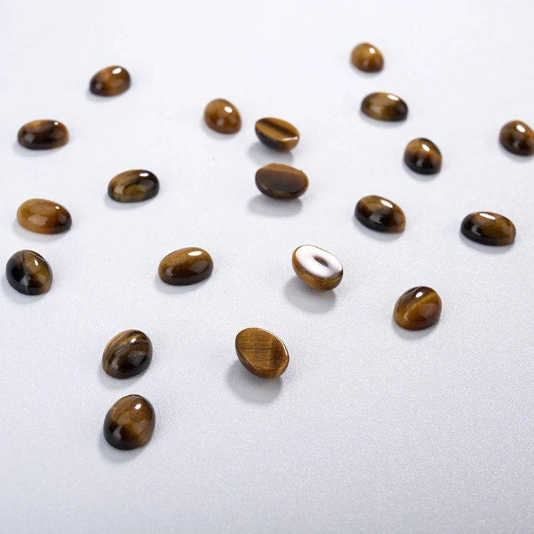 High quality grinding and polishing tiger eye natural stone oval square for inlay necklace and earrings