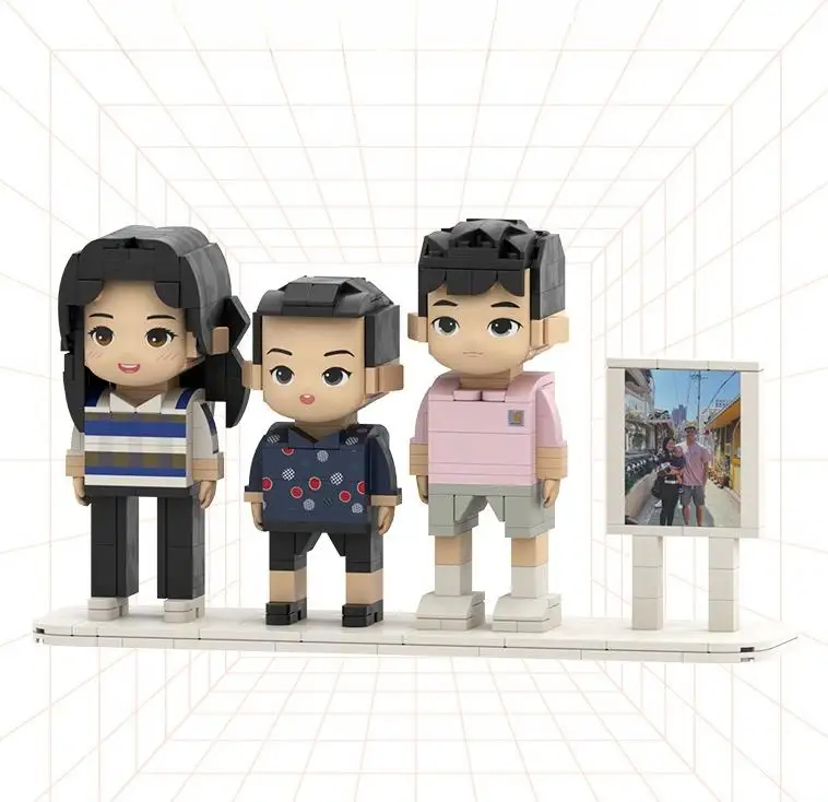 3D Face  Mini Figures Custom Family Gift with Photo Personalised brick figures Custom  cute mini people