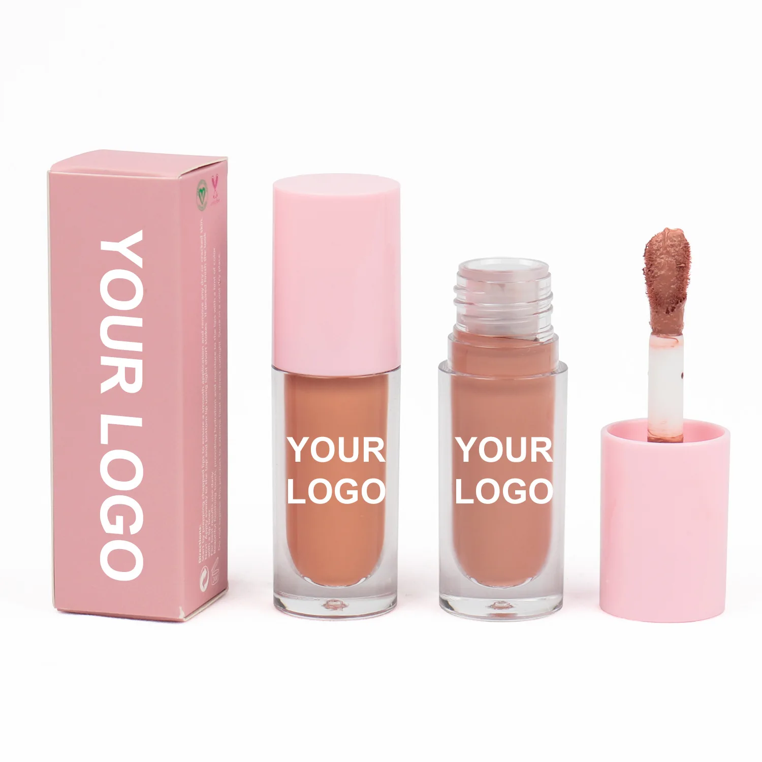 No Logo Liquid Lipstick Waterproof Nude Lipgloss Private Label Pink Tube Wholesale Matte Liquid Lipstick
