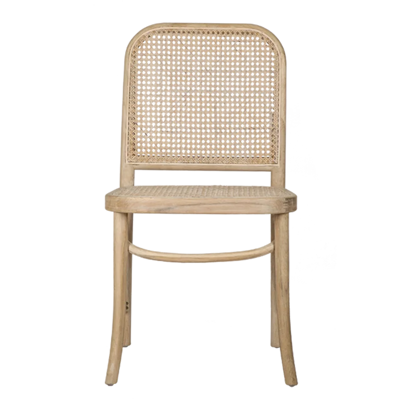 Amazon Hot Provincial Solid Wood Frame Nature Finish Cane Dining Chair