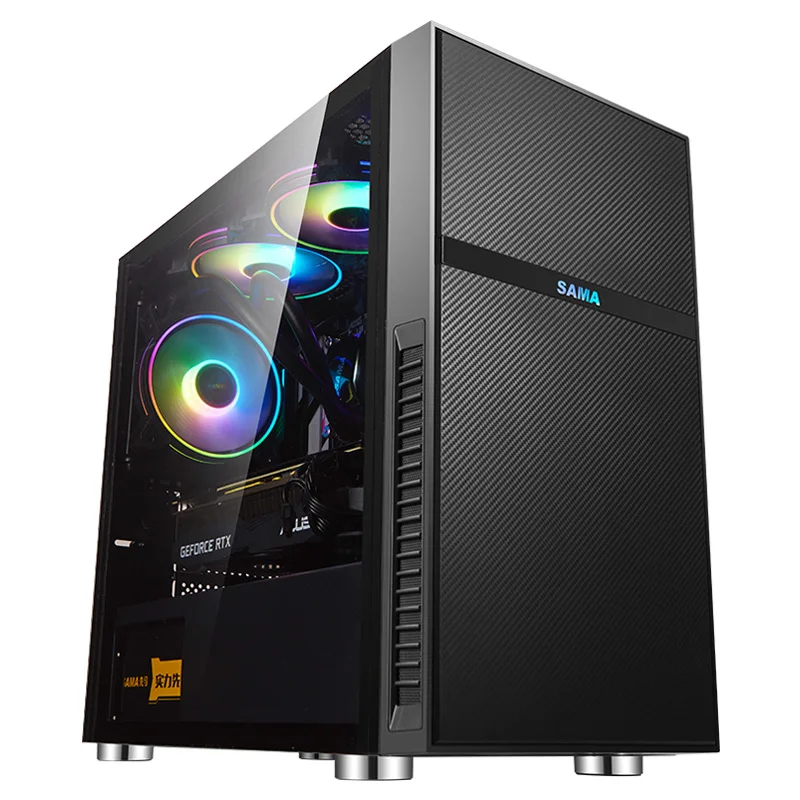 SAMA elegant micro atx case power supply pc case computer tempered glass computer case