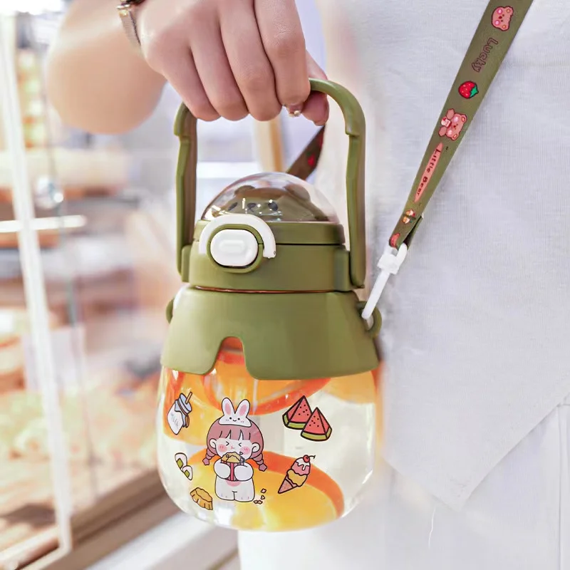 1000ml Big Capacity Gourde Enfant Portable Bpa Free Reusable Travel Kids Plastic Water Bottle With Straw