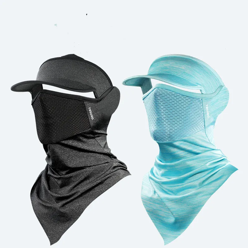 Outdoor balaclava mesh breathable balaclava mask sun neck tube custom hat with brim