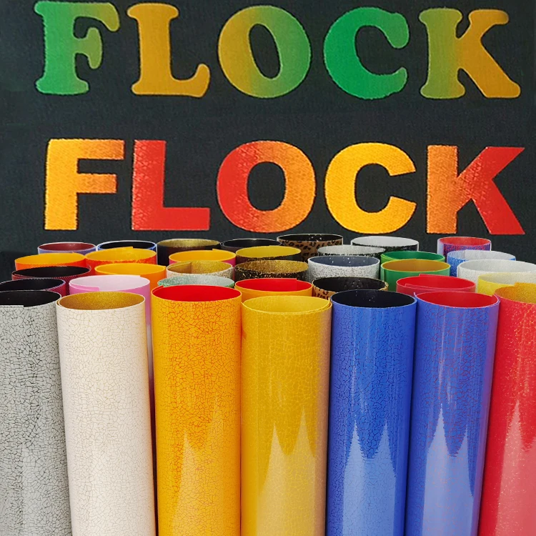 Vinyl Supplier Htv Textile Vinil Flocking Roll Flower T Shirt Hoodie Soft Velvet Wholesale Htv Flock Heat Transfer Vinyl