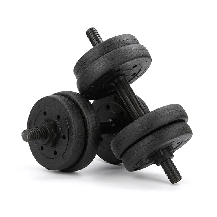 Weight Lifting Plastic adjustable dumbbell set dumbbell hantle barbell set  with lowest price
