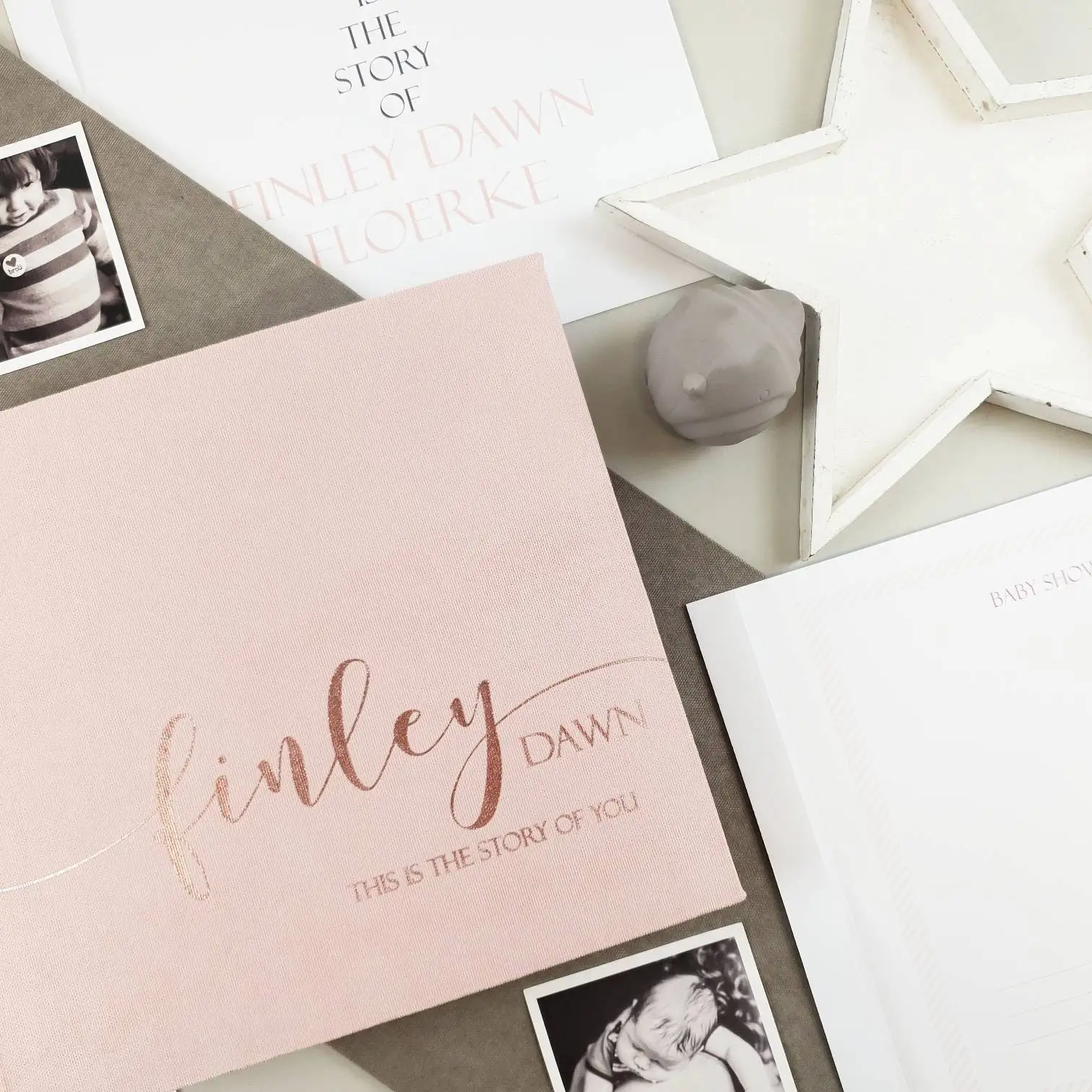 First Year Baby Memory Book As Modern Shower Gift Pink Photo Album For With Foil Rose Personalized Story Of You