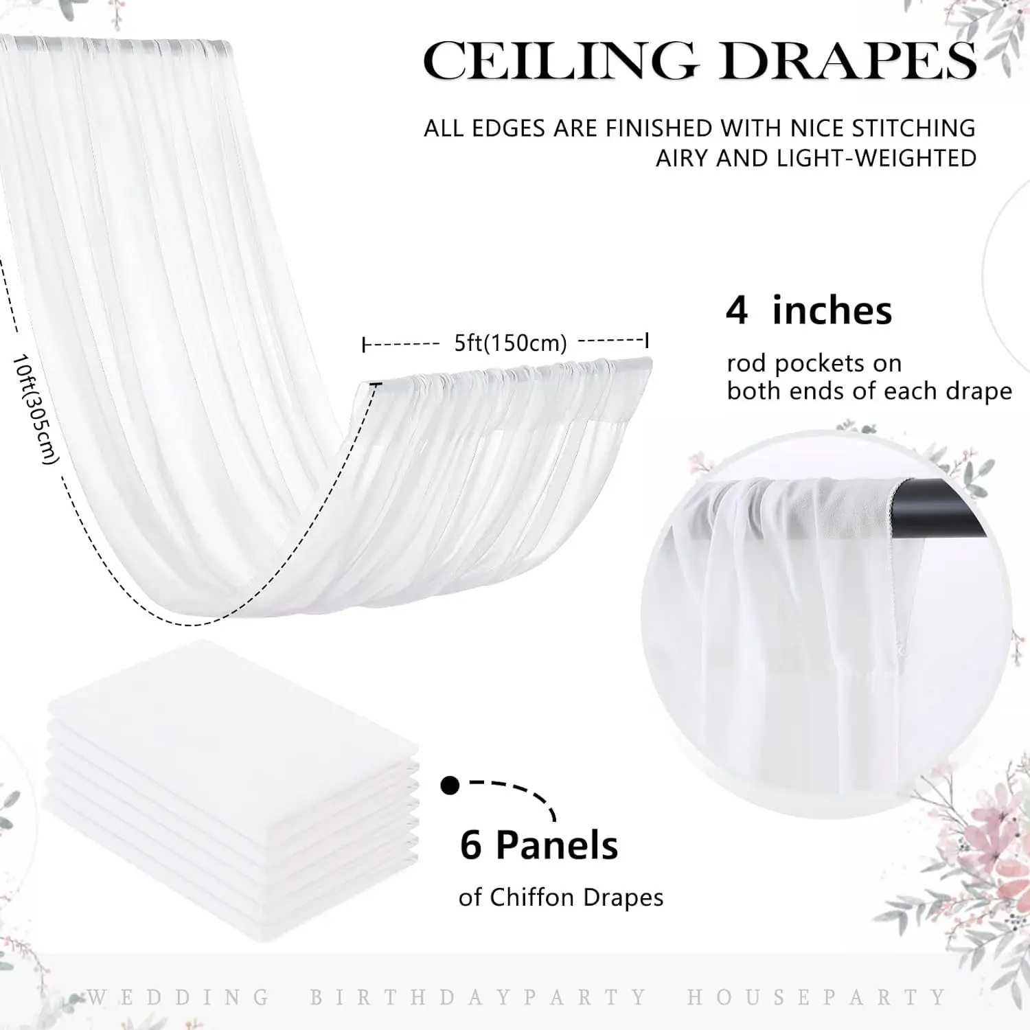 Hot Selling Chiffon Retardant Fabric Ceiling Drapes Wedding Decoration Backdrop Drapes For Wedding Decoration