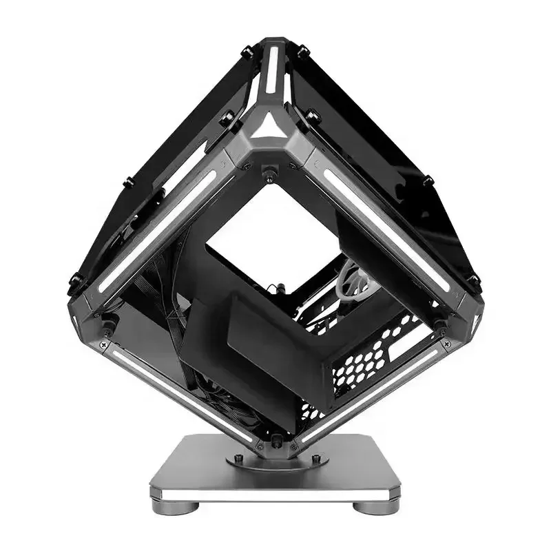 Wholesale Gaming Case With RGB Fan Special Shaped Design Tempered Glass Material Pc Case