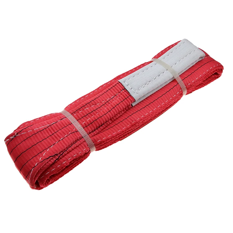 low price 4 ton heavy duty polyester flat wire rope webbing sling Eye Type roll webbing sling