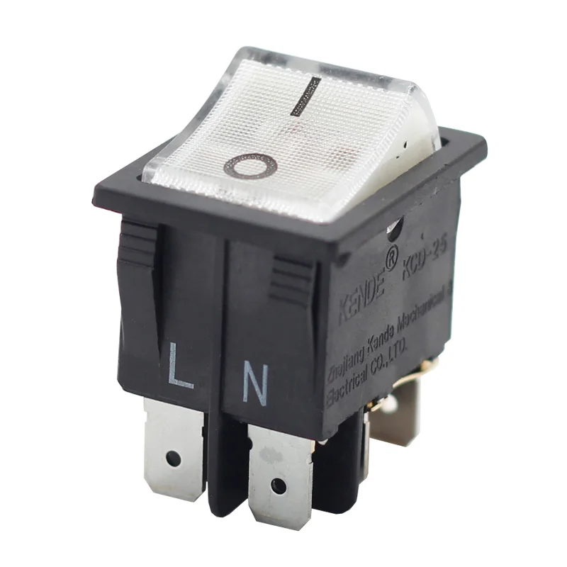 KCD4 250V 20A 25A ON  6PIN DPST welding Machine    White Rocker Switches 32mmX 25mm