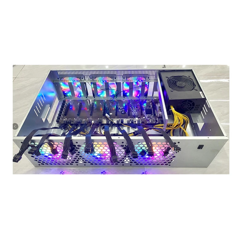 Оптовая продажа корпус для материнской платы B75 B85 K75 X79 B250 8 Gpu 68 мм с блоком питания 8Gpu 55 65